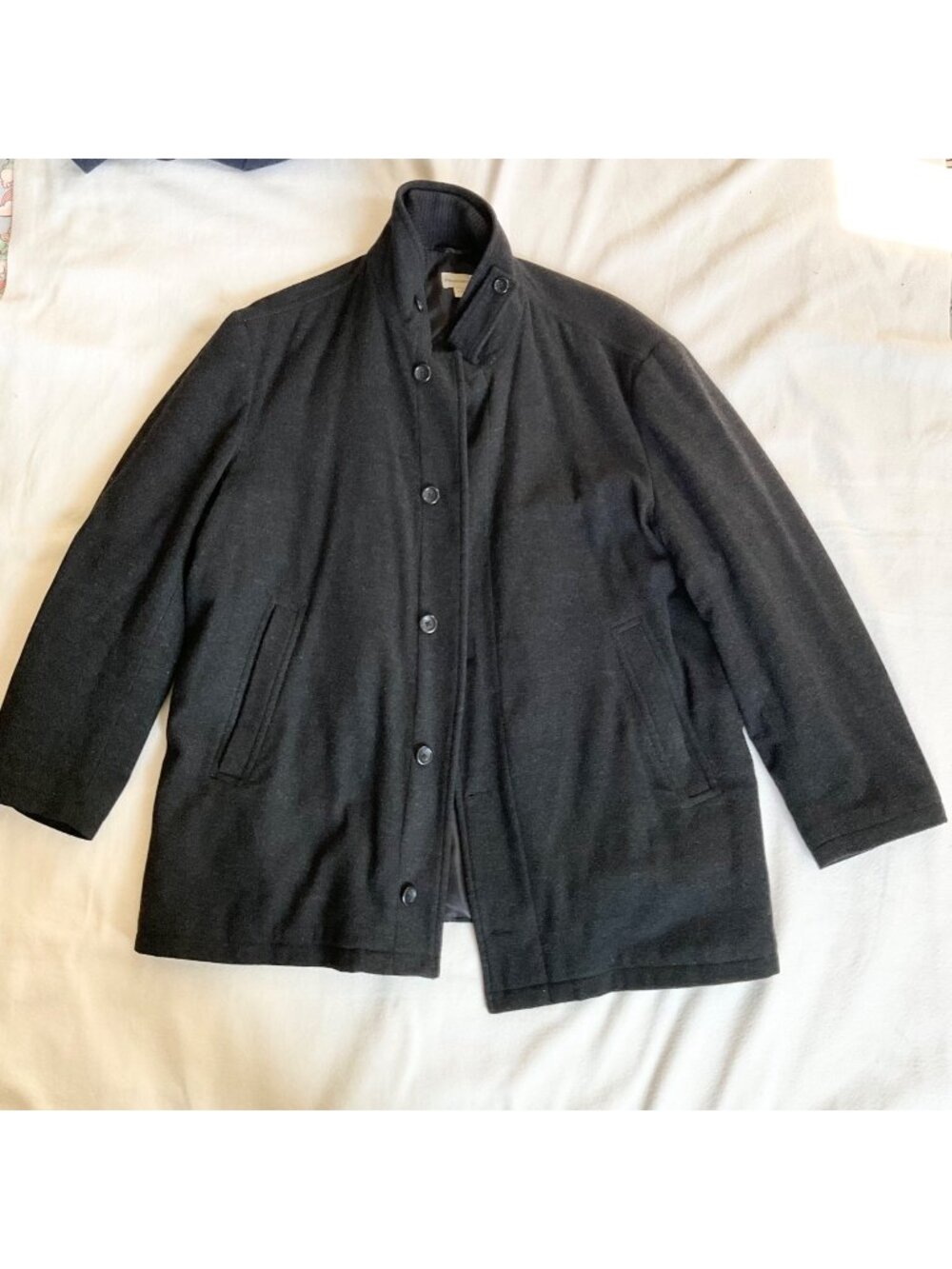 PRONTO UOMO men wool cashmere black thicker filling jacket coat SZXXL Chest56